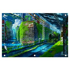 Anime Landscape Apocalyptic Ruins Water City Cityscape Banner And Sign 6  X 4  by 99art