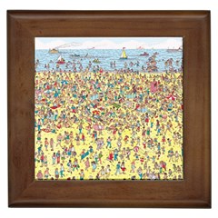 Waldo Cartoon Where s Wally Water Sky Sea Day Nature Framed Tile by 99art