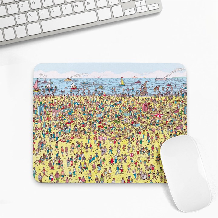 Waldo Cartoon Where s Wally Water Sky Sea Day Nature Small Mousepad