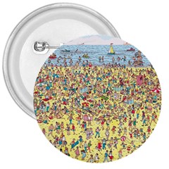 Waldo Cartoon Where s Wally Water Sky Sea Day Nature 3  Buttons by 99art