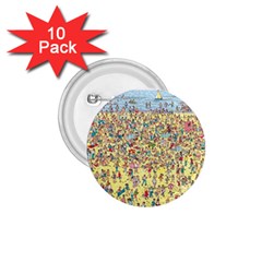 Waldo Cartoon Where s Wally Water Sky Sea Day Nature 1 75  Buttons (10 Pack) by 99art