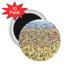 Waldo Cartoon Where s Wally Water Sky Sea Day Nature 2 25  Magnets (10 Pack)  by 99art