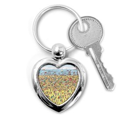 Waldo Cartoon Where s Wally Water Sky Sea Day Nature Key Chain (heart) by 99art