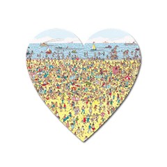 Waldo Cartoon Where s Wally Water Sky Sea Day Nature Heart Magnet by 99art