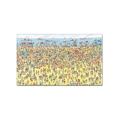 Waldo Cartoon Where s Wally Water Sky Sea Day Nature Sticker Rectangular (10 Pack) by 99art