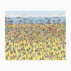 Waldo Cartoon Where s Wally Water Sky Sea Day Nature Small Glasses Cloth by 99art