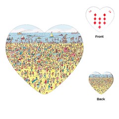 Waldo Cartoon Where s Wally Water Sky Sea Day Nature Playing Cards Single Design (heart) by 99art