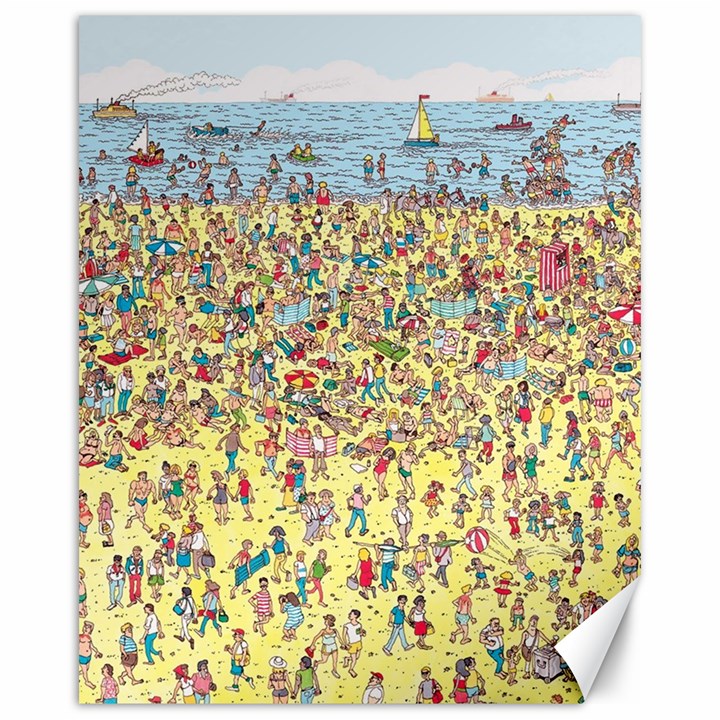 Waldo Cartoon Where s Wally Water Sky Sea Day Nature Canvas 16  x 20 