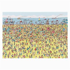 Waldo Cartoon Where s Wally Water Sky Sea Day Nature Large Glasses Cloth by 99art