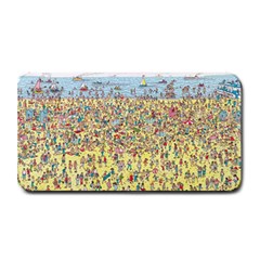 Waldo Cartoon Where s Wally Water Sky Sea Day Nature Medium Bar Mat by 99art