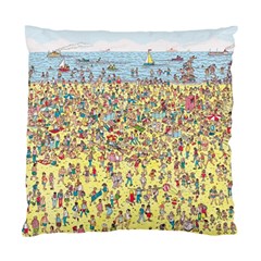 Waldo Cartoon Where s Wally Water Sky Sea Day Nature Standard Cushion Case (one Side) by 99art