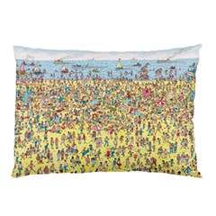 Waldo Cartoon Where s Wally Water Sky Sea Day Nature Pillow Case by 99art