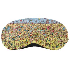 Waldo Cartoon Where s Wally Water Sky Sea Day Nature Sleeping Mask by 99art