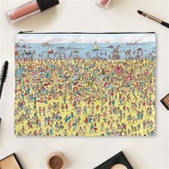 Waldo Cartoon Where s Wally Water Sky Sea Day Nature Cosmetic Bag (xl) by 99art