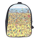 Waldo Cartoon Where s Wally Water Sky Sea Day Nature School Bag (Large) Front