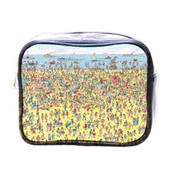 Waldo Cartoon Where s Wally Water Sky Sea Day Nature Mini Toiletries Bag (one Side)