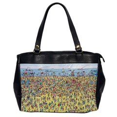 Waldo Cartoon Where s Wally Water Sky Sea Day Nature Oversize Office Handbag by 99art