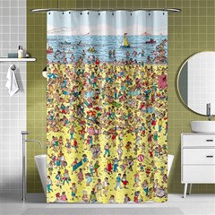 Waldo Cartoon Where s Wally Water Sky Sea Day Nature Shower Curtain 48  X 72  (small)  by 99art