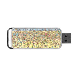 Waldo Cartoon Where s Wally Water Sky Sea Day Nature Portable Usb Flash (two Sides) by 99art