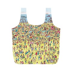 Waldo Cartoon Where s Wally Water Sky Sea Day Nature Full Print Recycle Bag (m) by 99art