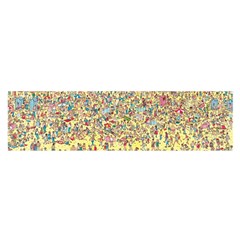 Waldo Cartoon Where s Wally Water Sky Sea Day Nature Oblong Satin Scarf (16  X 60 ) by 99art