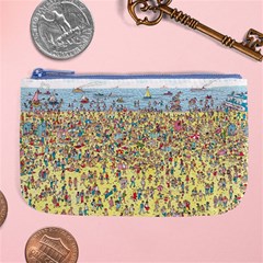 Waldo Cartoon Where s Wally Water Sky Sea Day Nature Large Coin Purse by 99art