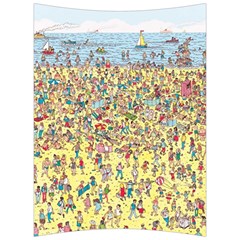 Waldo Cartoon Where s Wally Water Sky Sea Day Nature Back Support Cushion by 99art