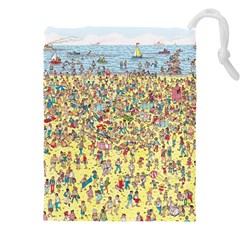 Waldo Cartoon Where s Wally Water Sky Sea Day Nature Drawstring Pouch (5xl) by 99art