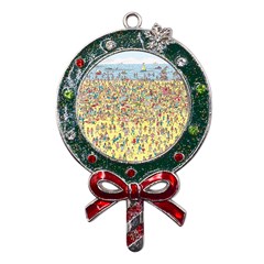 Waldo Cartoon Where s Wally Water Sky Sea Day Nature Metal X mas Lollipop With Crystal Ornament by 99art