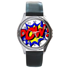 Pow Comic Comic Book Fight Round Metal Watch by 99art