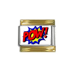 Pow Comic Comic Book Fight Gold Trim Italian Charm (9mm) by 99art