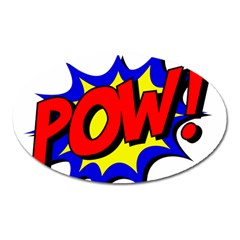 Pow Comic Comic Book Fight Oval Magnet by 99art