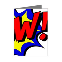 Pow Comic Comic Book Fight Mini Greeting Card by 99art