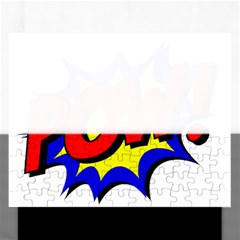 Pow Comic Comic Book Fight Rectangular Jigsaw Puzzl by 99art