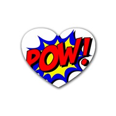 Pow Comic Comic Book Fight Rubber Coaster (heart) by 99art