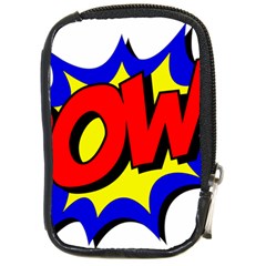 Pow Comic Comic Book Fight Compact Camera Leather Case by 99art