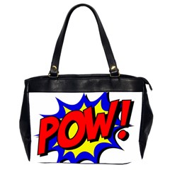 Pow Comic Comic Book Fight Oversize Office Handbag (2 Sides) by 99art