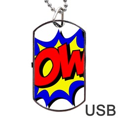 Pow Comic Comic Book Fight Dog Tag Usb Flash (one Side) by 99art