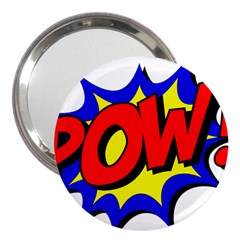 Pow Comic Comic Book Fight 3  Handbag Mirrors by 99art