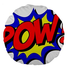 Pow Comic Comic Book Fight Large 18  Premium Round Cushions by 99art