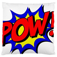 Pow Comic Comic Book Fight Large Premium Plush Fleece Cushion Case (one Side) by 99art