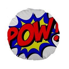 Pow Comic Comic Book Fight Standard 15  Premium Flano Round Cushions by 99art