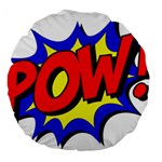 Pow Comic Comic Book Fight Large 18  Premium Flano Round Cushions Front