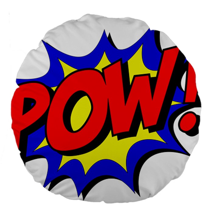 Pow Comic Comic Book Fight Large 18  Premium Flano Round Cushions