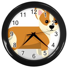 Corgi Dog Puppy Wall Clock (black) by 99art