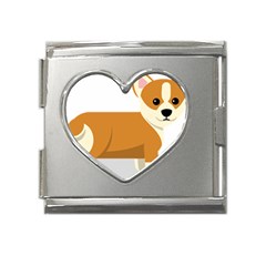 Corgi Dog Puppy Mega Link Heart Italian Charm (18mm) by 99art