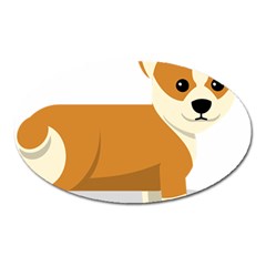 Corgi Dog Puppy Oval Magnet by 99art