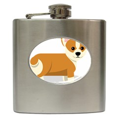 Corgi Dog Puppy Hip Flask (6 Oz) by 99art