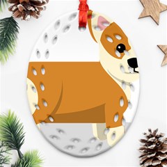 Corgi Dog Puppy Oval Filigree Ornament (two Sides) by 99art