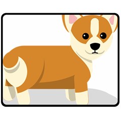 Corgi Dog Puppy Two Sides Fleece Blanket (medium) by 99art